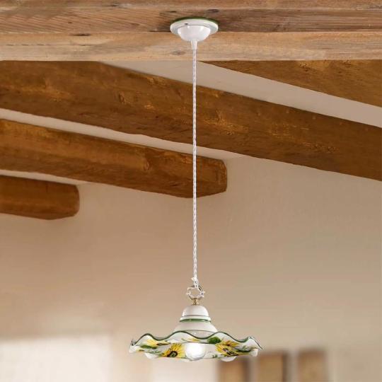 romantikus stilusu fuggesztek elegans viragos rusztikus mediterran kezzel festett vilagitas paraszthaz napraforgo mintas polgari elegans porcelan kovacsoltvas diszes olasz toszkan hangulatu lampak.jpg